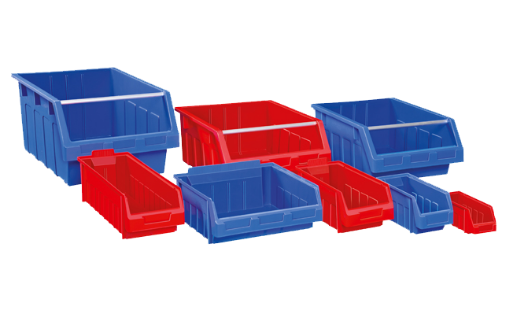 blue & Red rack bins